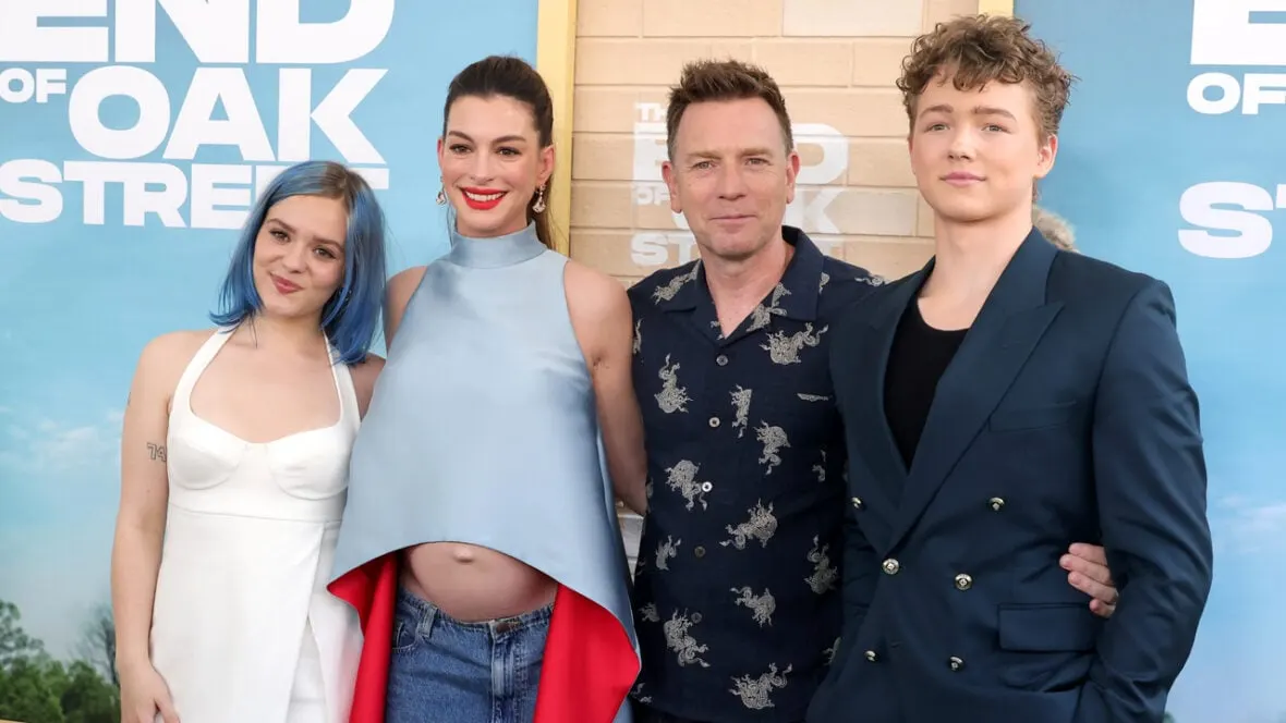 Anne Hathaway Debuts Baby Bump at The End of Oak Street Premiere