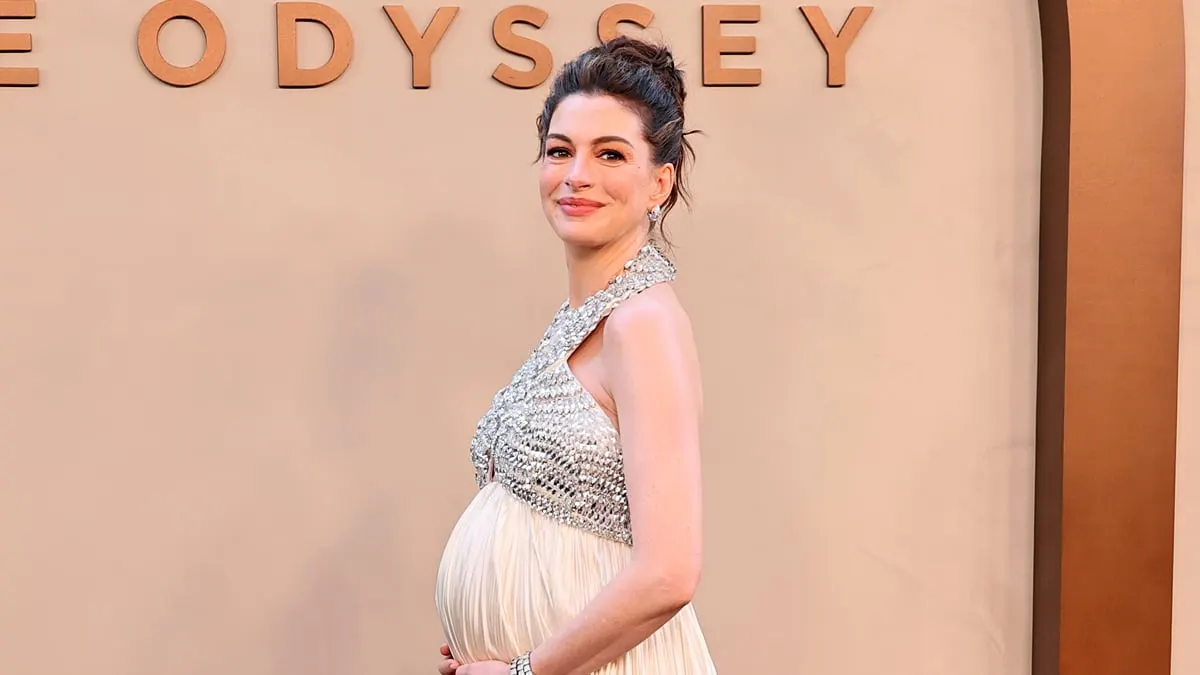 Anne Hathaway Wears Custom Prada to The Odyssey NYC Premiere
