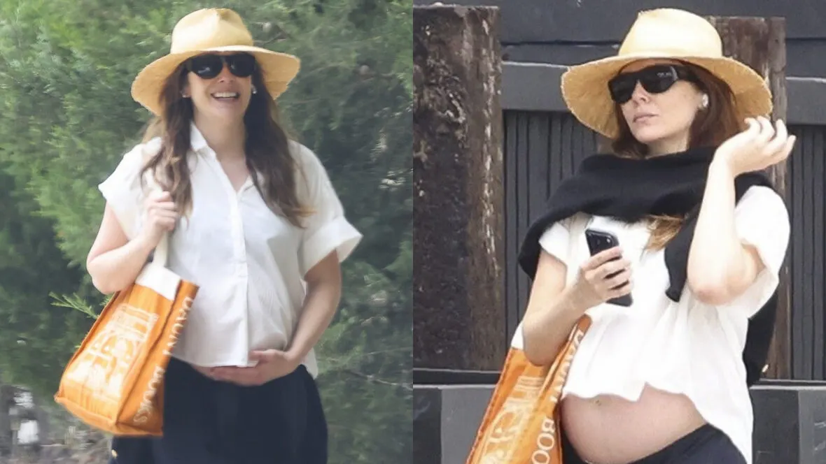 Elizabeth Olsen Spotted Cradling Baby Bump on L.A. Walk