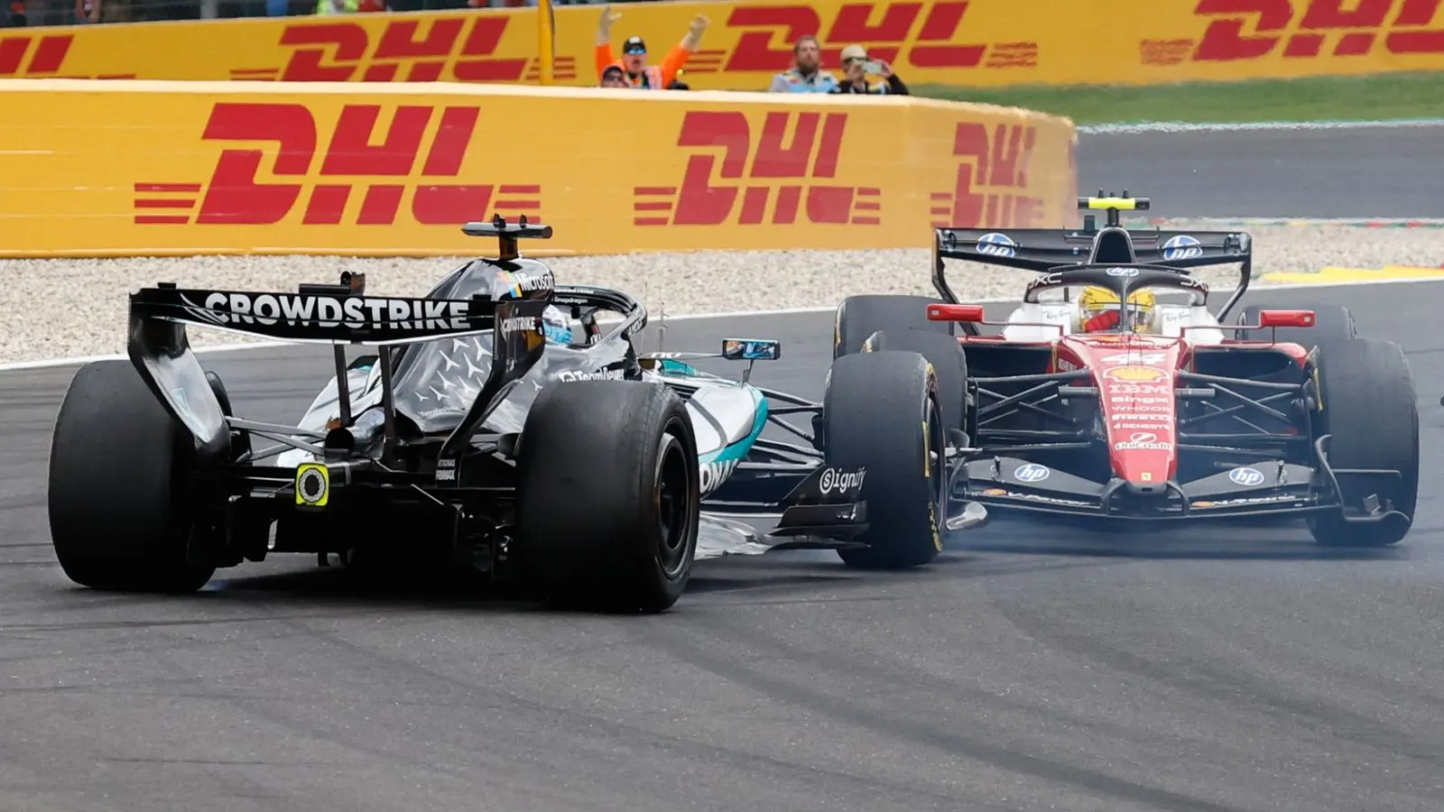 Hamilton's Ferrari Move Ends Russell's Belgian GP on Lap One
