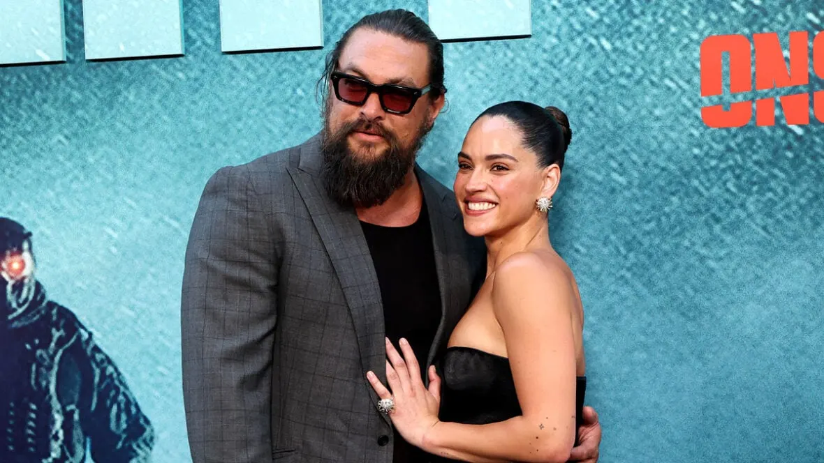 Jason Momoa Stands By Adria Arjona at 'Onslaught' Premiere