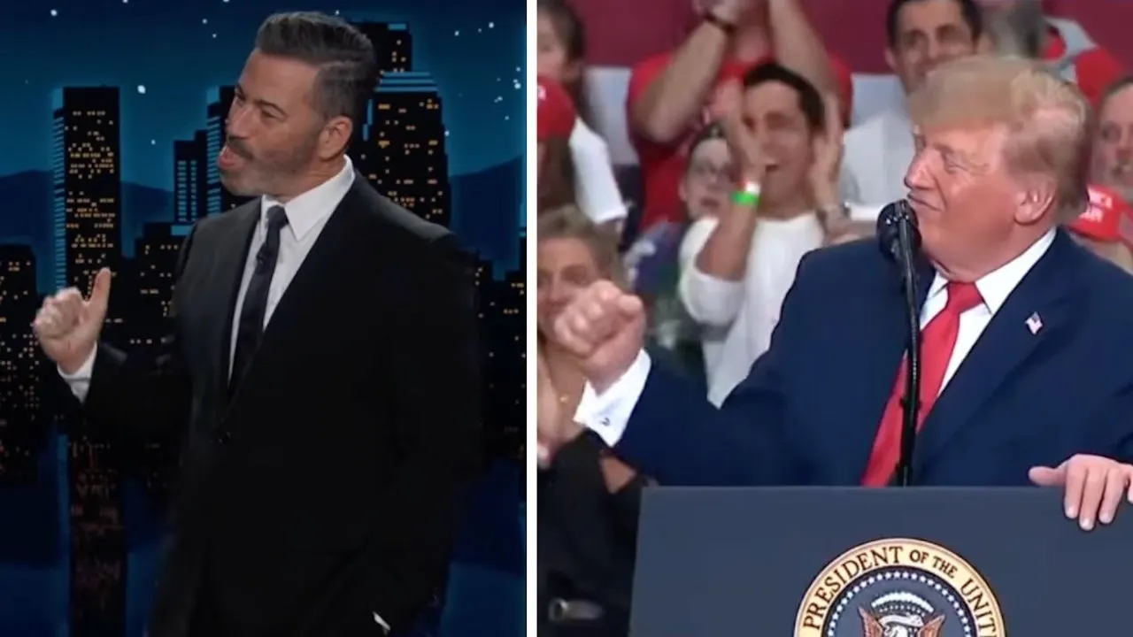 Jimmy Kimmel Recreates Trump's Nicki Minaj Gesture — and Regrets It