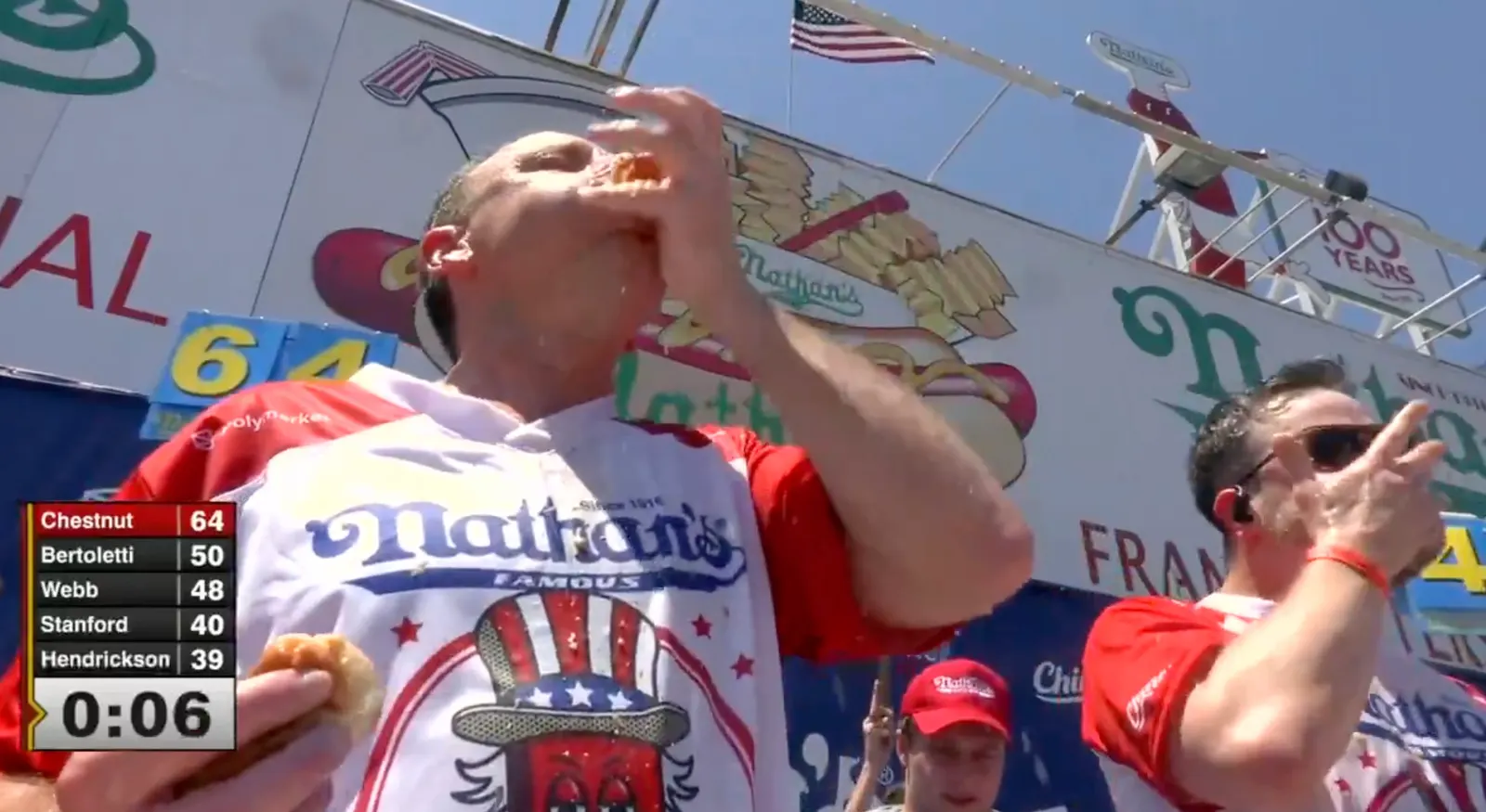 Joey Chestnut Claims 18th Hot Dog Eating Title at Coney Island