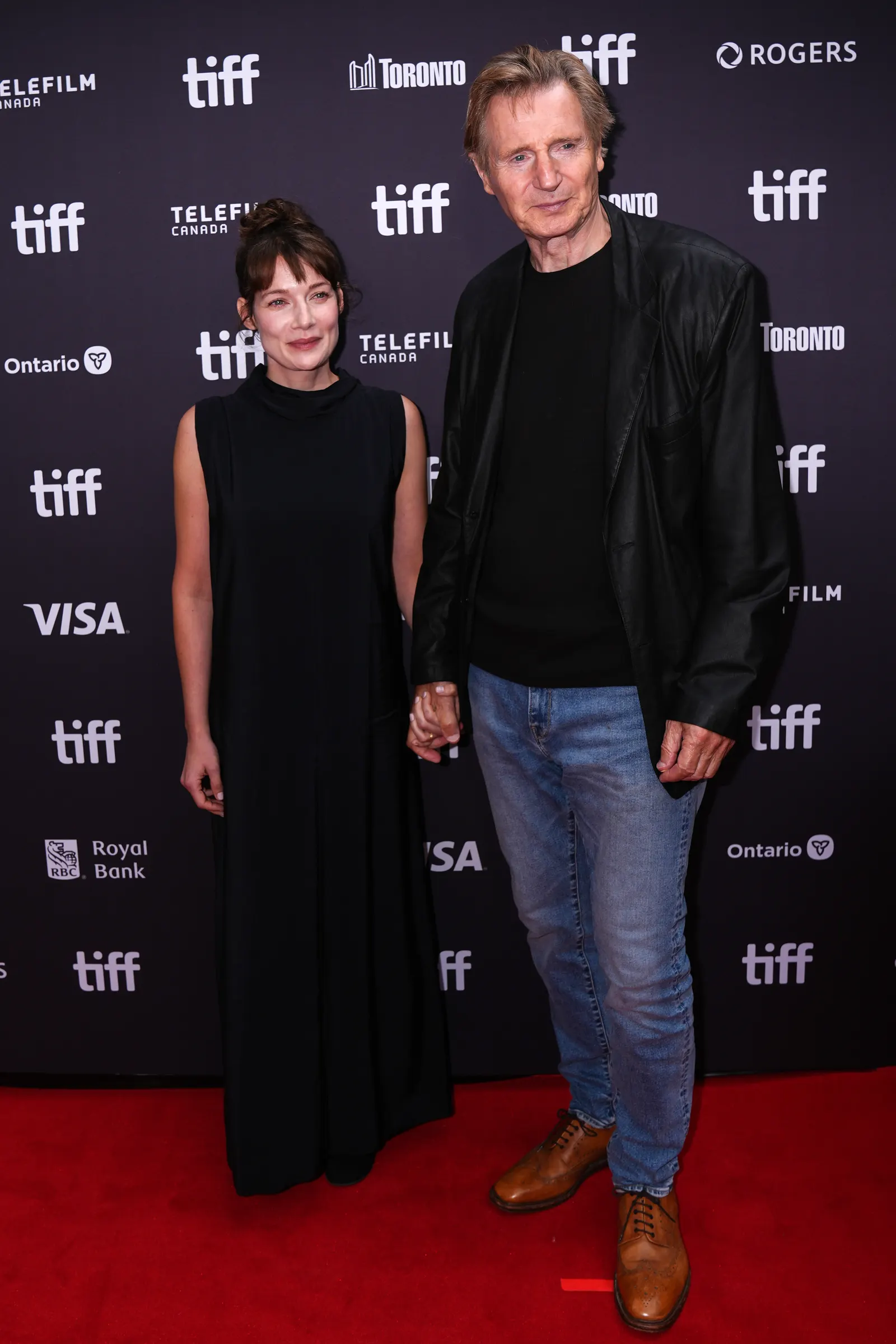 Liam Neeson and 'Mongoose' Co-Star Stella Stocker Share a Moment at TIFF