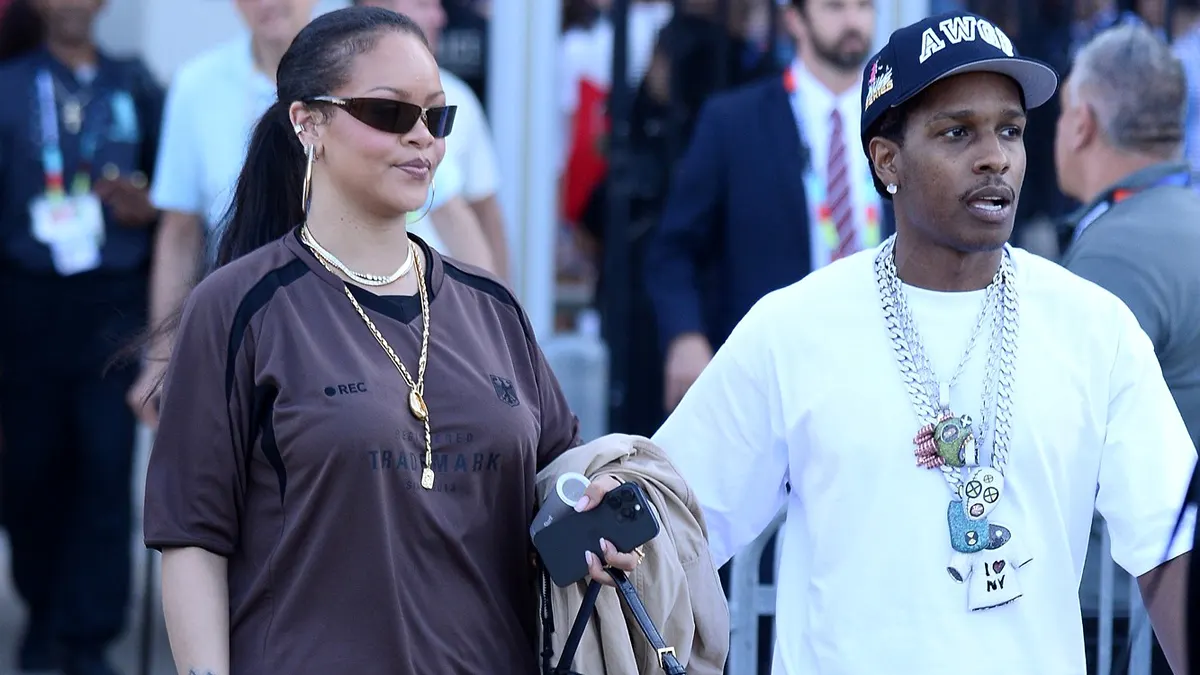 Rihanna & A$AP Rocky Make the World Cup Final a Fashion Moment