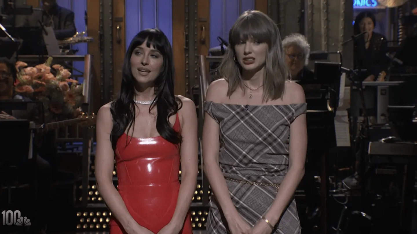 Taylor Swift Surprises Dakota Johnson on SNL in a Weekend Full of Cameos