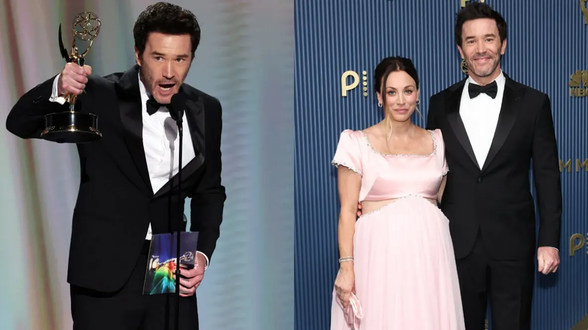 Tom Pelphrey's First Emmy Win Comes With a Tearful Tribute to Kaley Cuoco