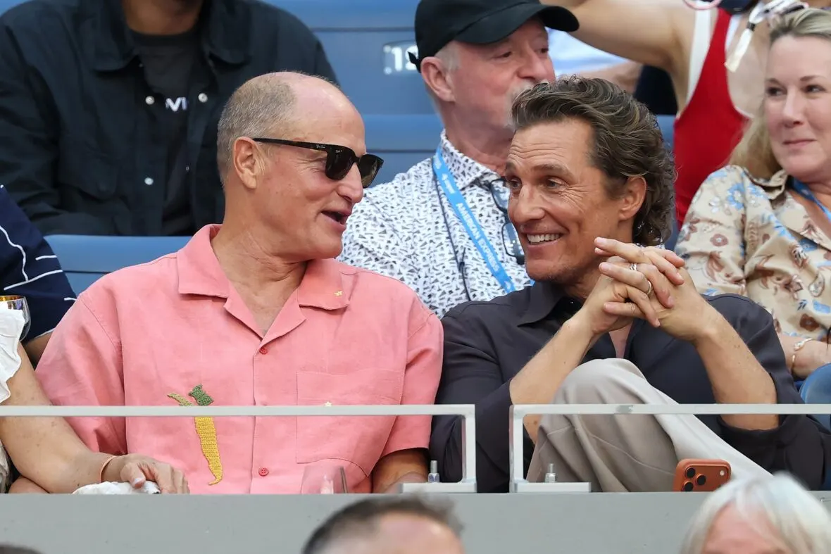 Woody Harrelson Courts Good Times at 2026 US Open With McConaughey